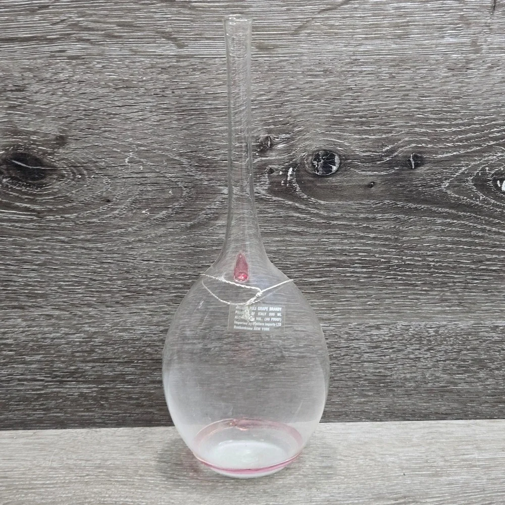 Jacopo Poli Grappa Brandy Hand Blown Glass Bottle Lot 1989 Vintage Empty Italy